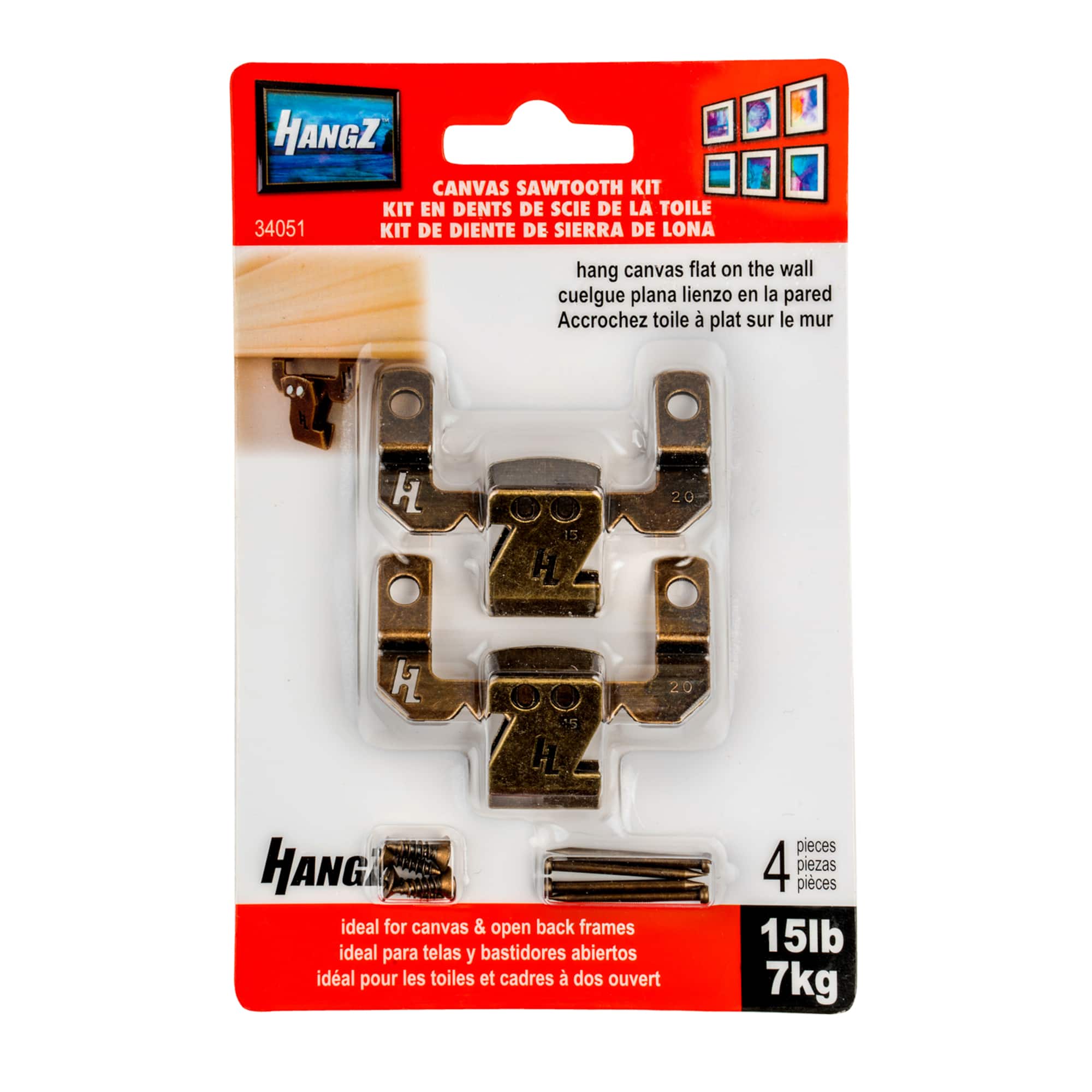 HangZ™ 15lb. Canvas Sawtooth Hook Kit
